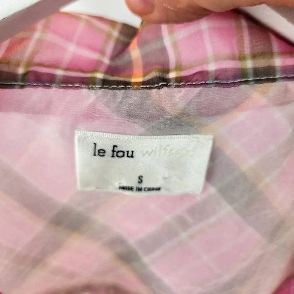 Aritzia Pink Plaid Sheer Top - Picture 8 of 10